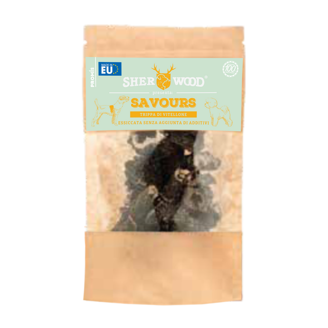 Snack per cani TRIPPA DI VITELLONE 80gr - Sherwood