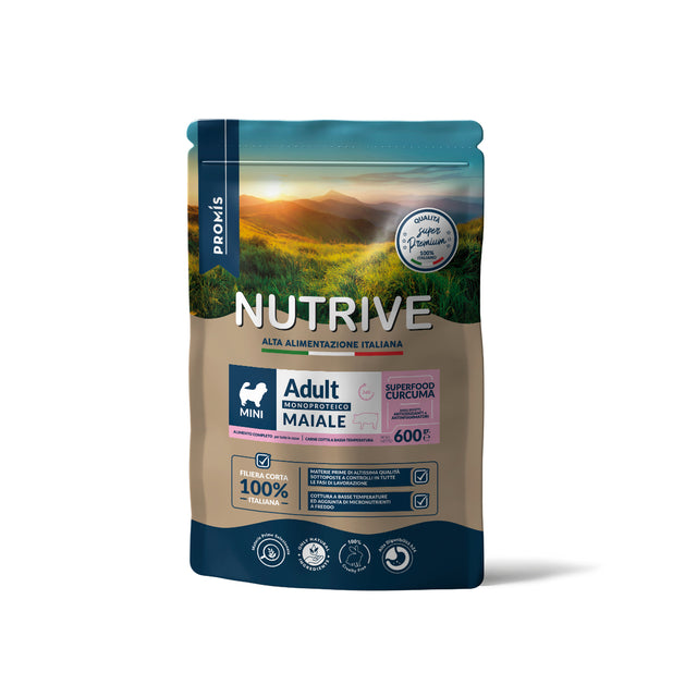 CANE DRY ADULT MINI MONOPROTEICO MAIALE 600gr - Nutrive