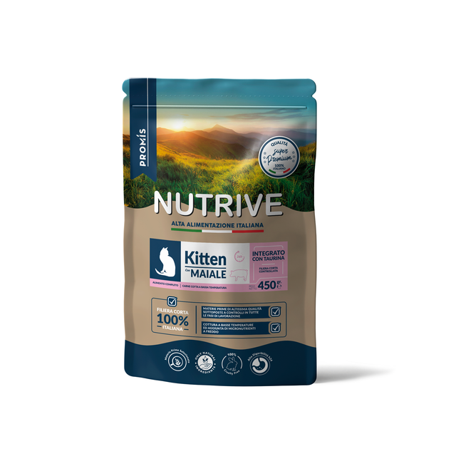 GATTO DRY KITTEN MAIALE 450GR - Nutrive