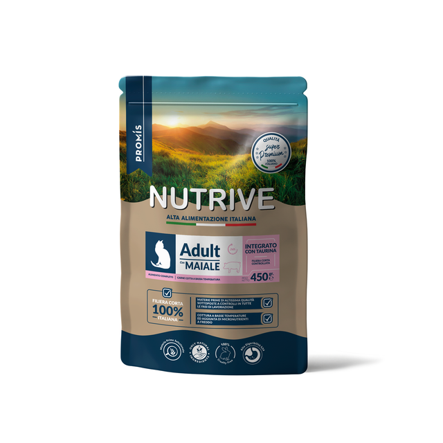 GATTO DRY ADULT MAIALE 450GR - Nutrive